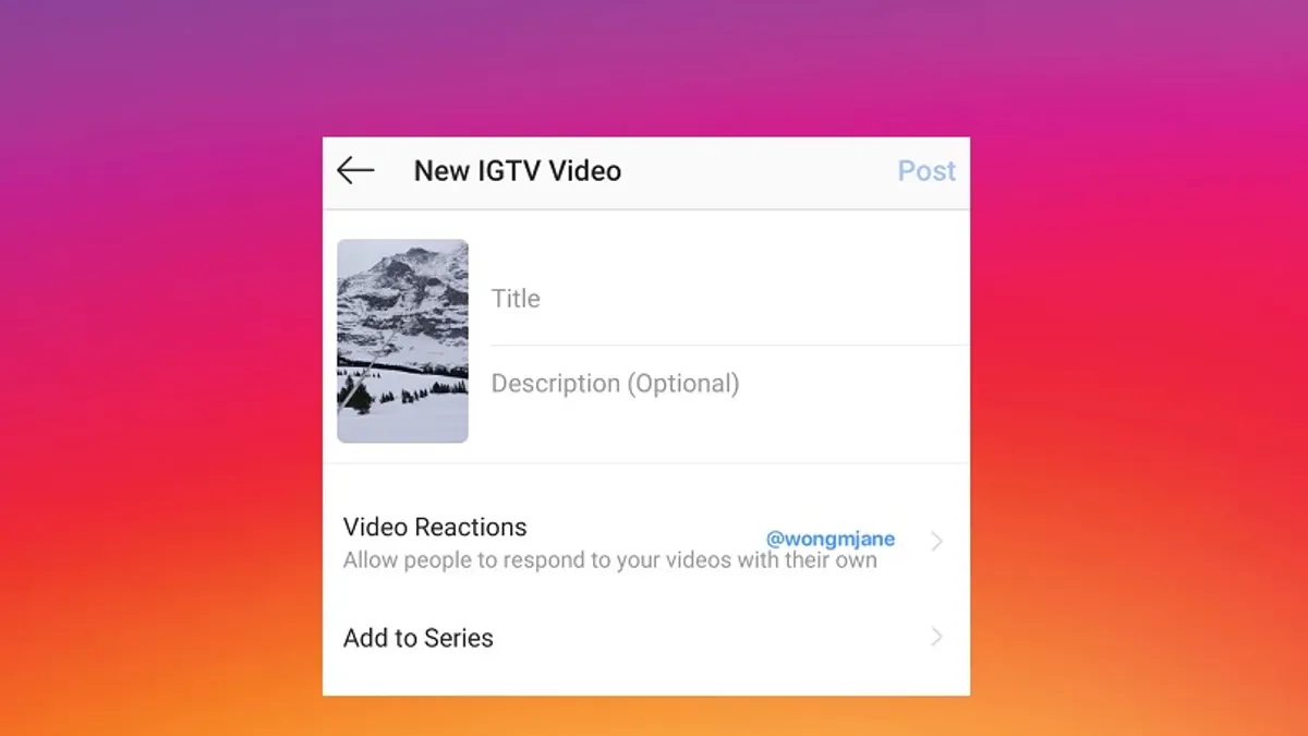 Instagram IGTV Response Video