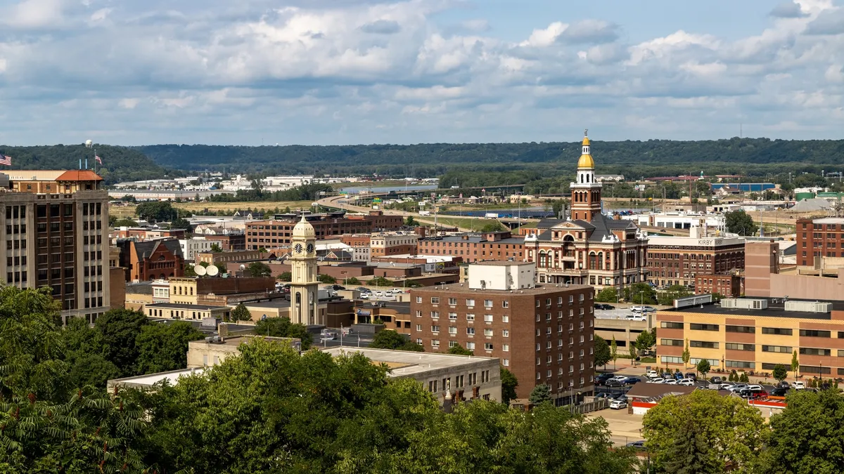 Aerial view of Dubuque, Iowa