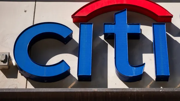 A sign for CitiBank is seen on the bank branch in Manhattan on March 01, 2024 in New York City.