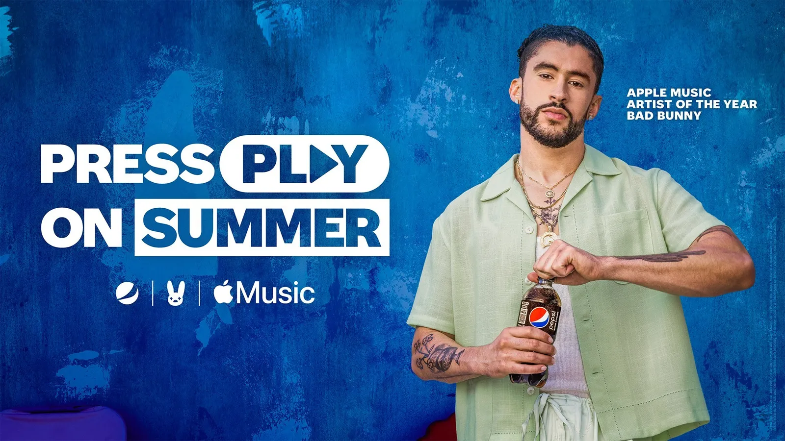 An ad for Pepsi's summer partnership with rapper Bad Bunny.