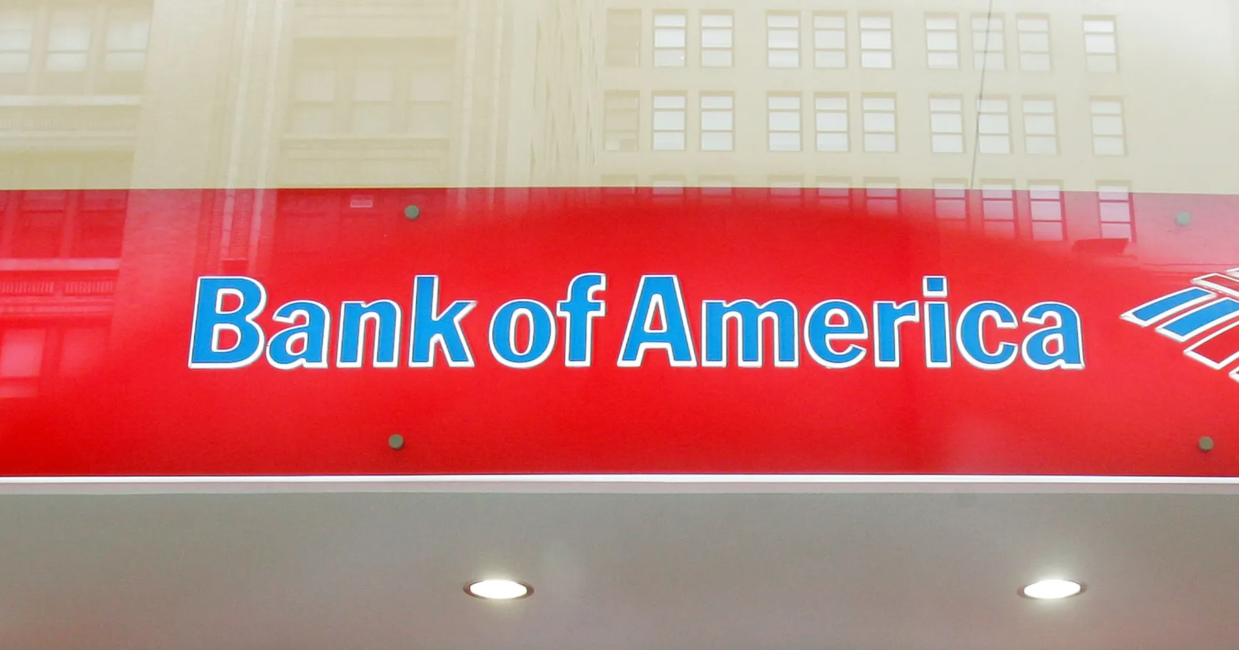 Bank of America's logo on a building façade