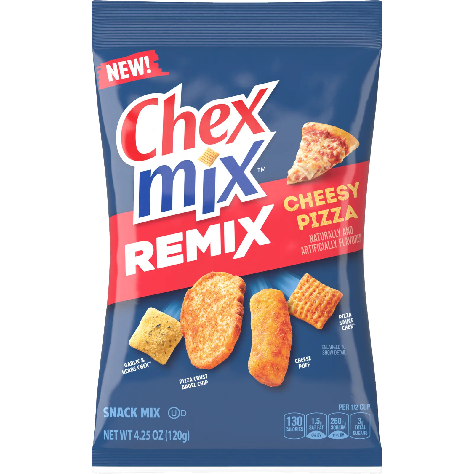 Chex Mix Remix cheesy pizza flavor
