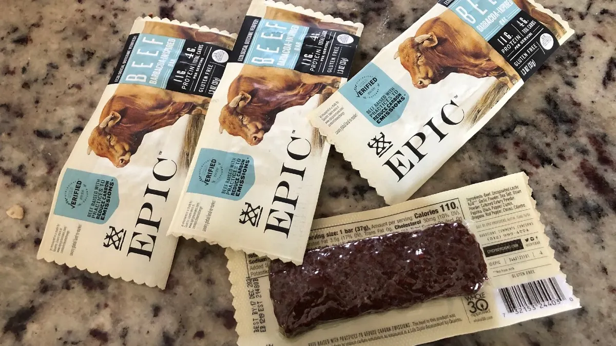 Epic's Beef Barbacoa-Inspired bar has an ecological verification.