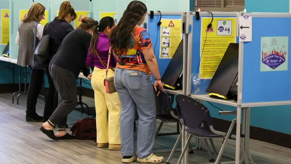 Voters casting their ballots in Las Vegas, Nevada.