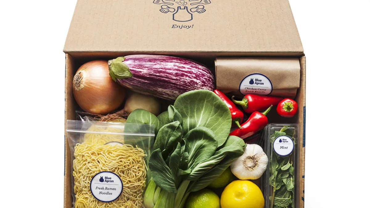 Blue Apron meal kit in box