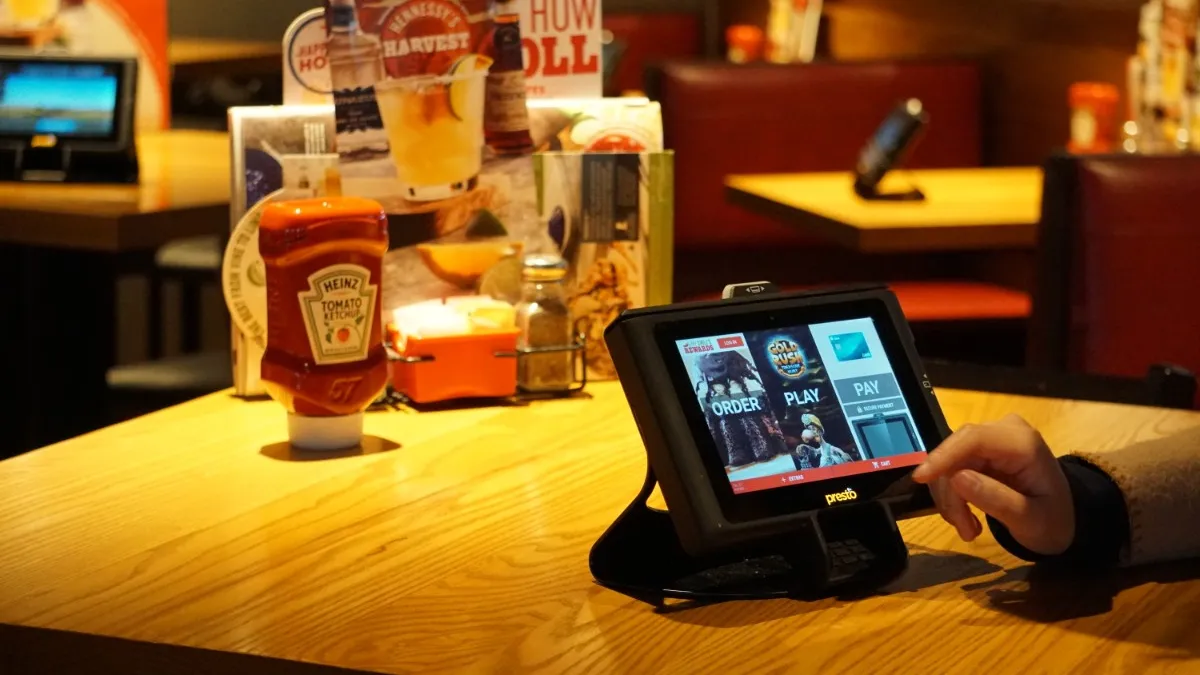 PrestoPrime tabletop tech inside Chili's