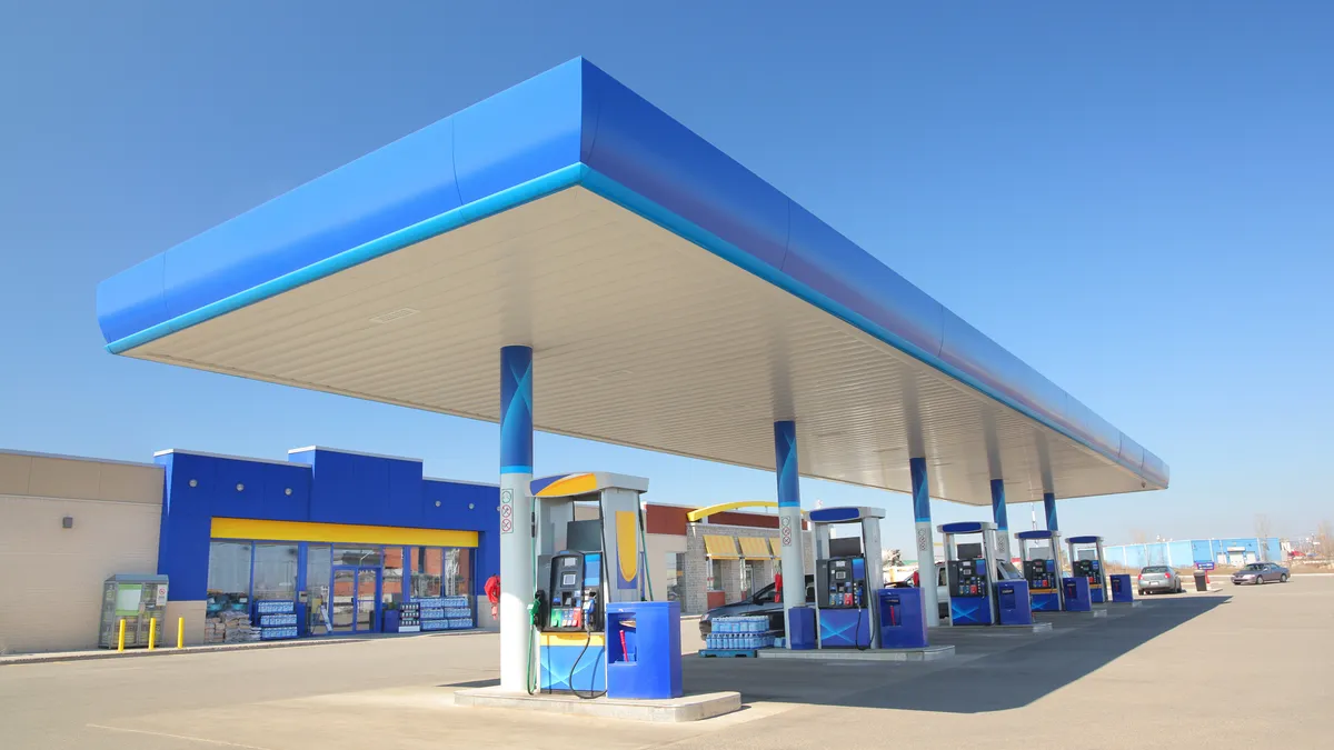 Modern Blue Service Station