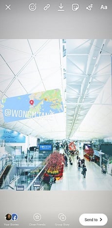 Instagram Stories map sticker example