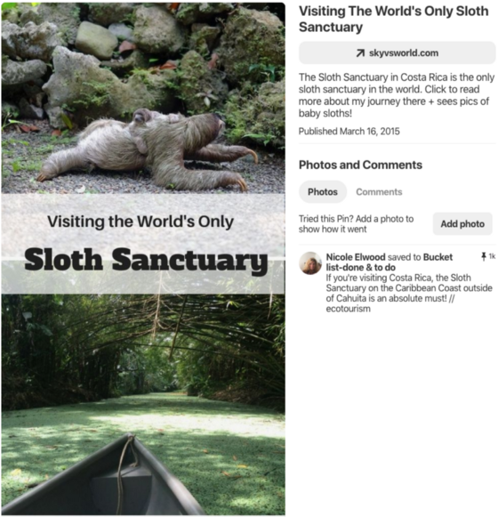 Pinterest search example