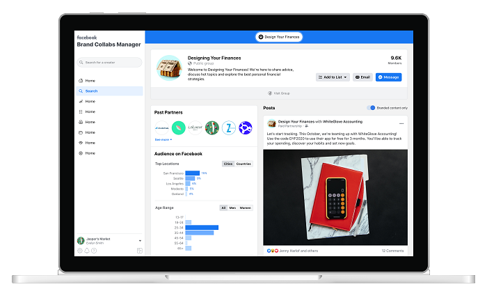 Facebook Brand Collabs Manager for Groups