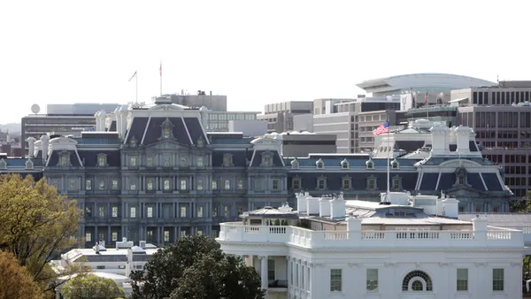 White House east facade, Lincoln Sitting Room, black bag tossed from window