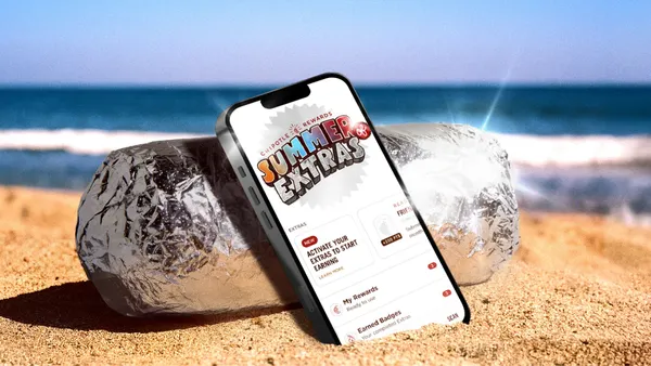 Chipotle burrito and app on the beach