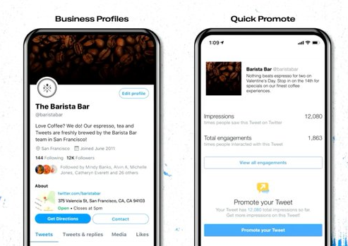 Twitter business profile