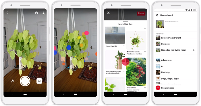 Pinterest Lens save example