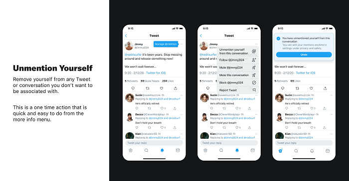 Twitter mention controls