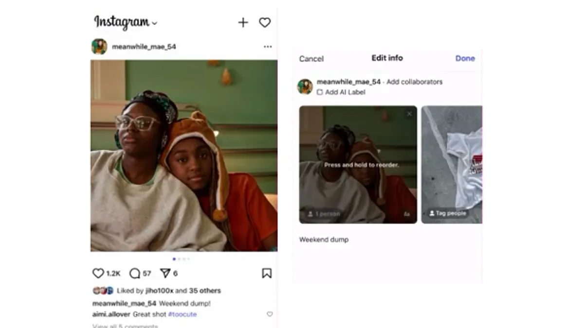 Instagram reorder carousels