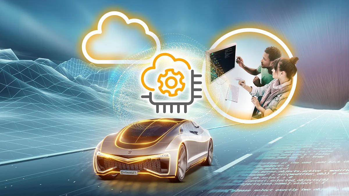 A graphic illustration of Continental's Virtual electronic control unit.