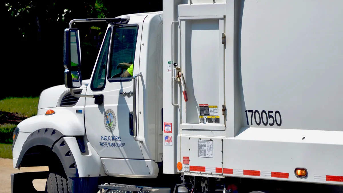 Virginia Beach Waste Management yard waste collection truck