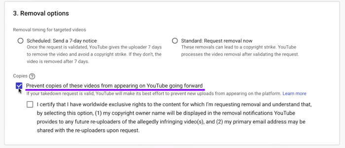 YouTube copyright claim