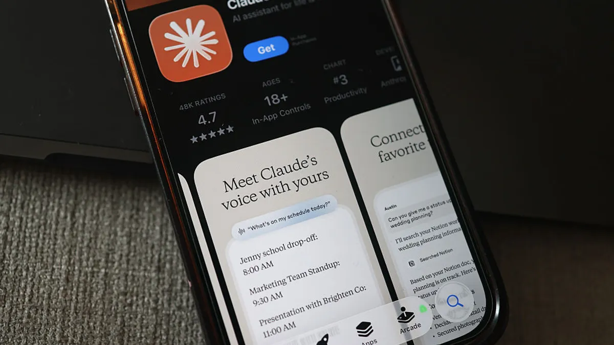 a close up of the Claude App on a phone