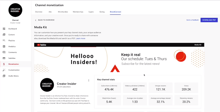YouTube MediaKit