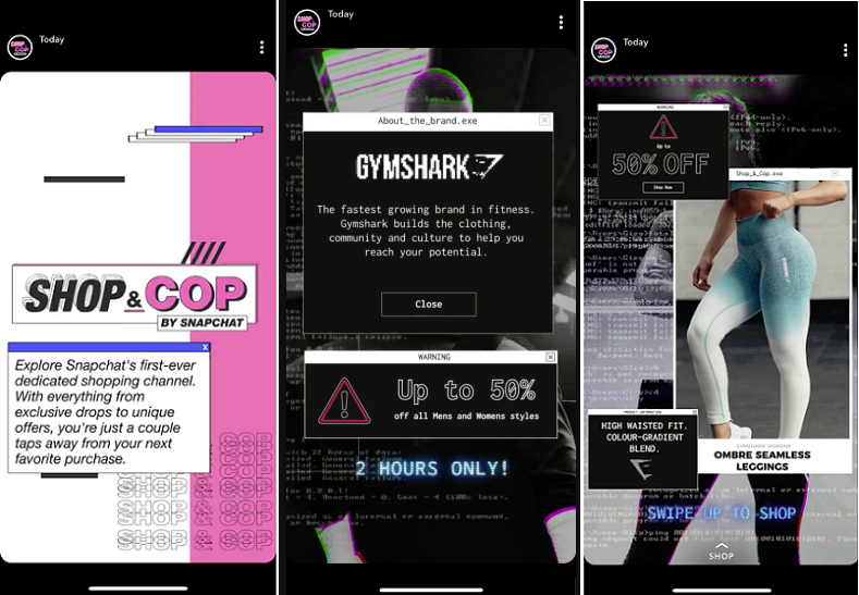 Snapchat 'Shop and Cop' on Discover