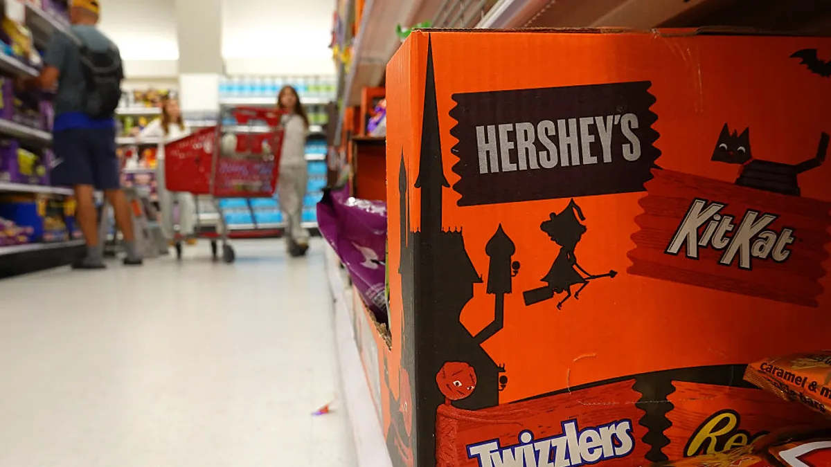 Halloween candy is displayed at a store