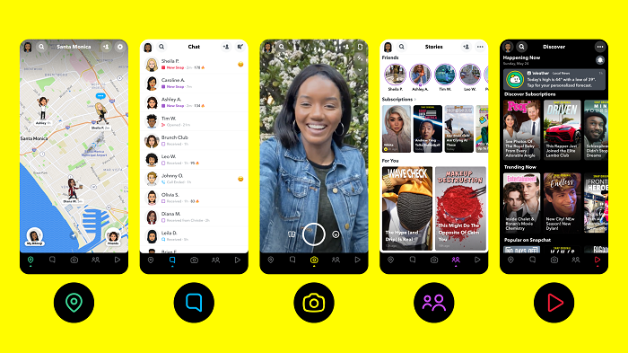Snapchat action bar