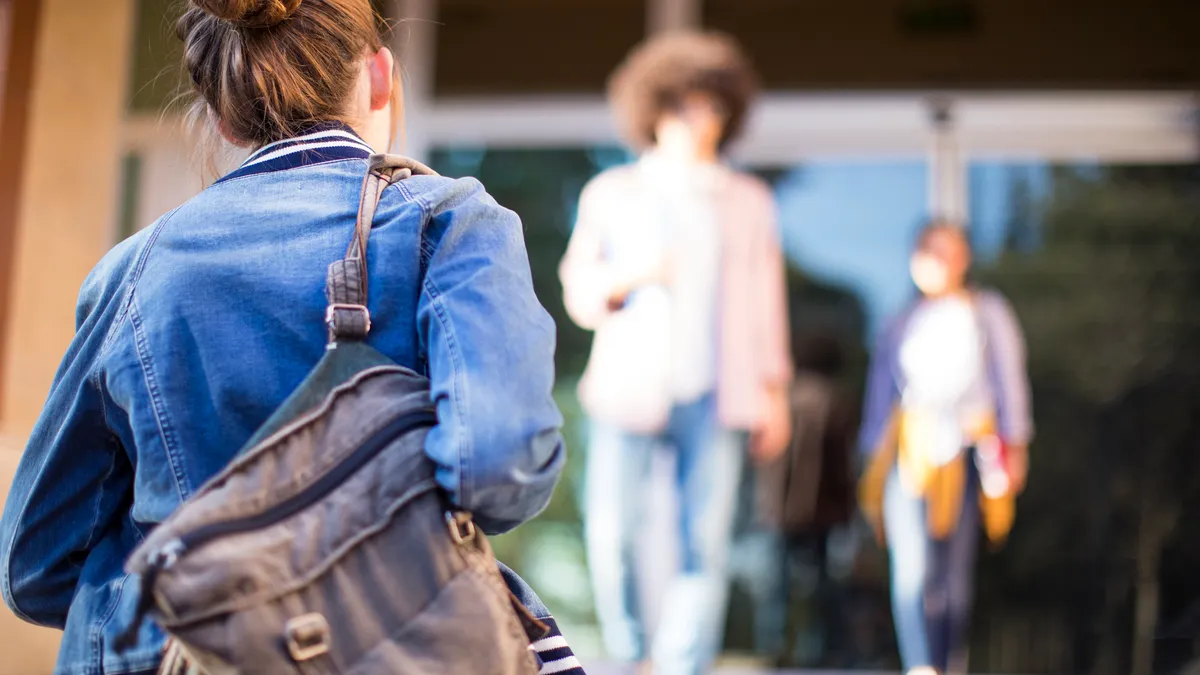 College students walking on campus