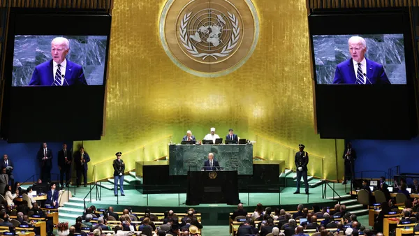 U.S. President Joe Biden speaks at the 79th U.N., General Assembly.