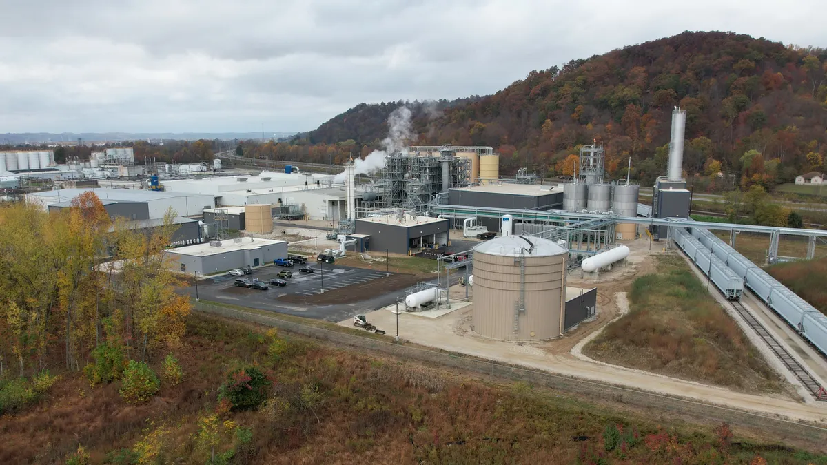 The exterior of PureCycle's plant in Ironton, Ohio