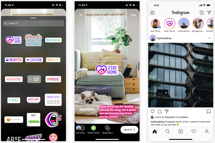 Instagram Stay At Home sticker