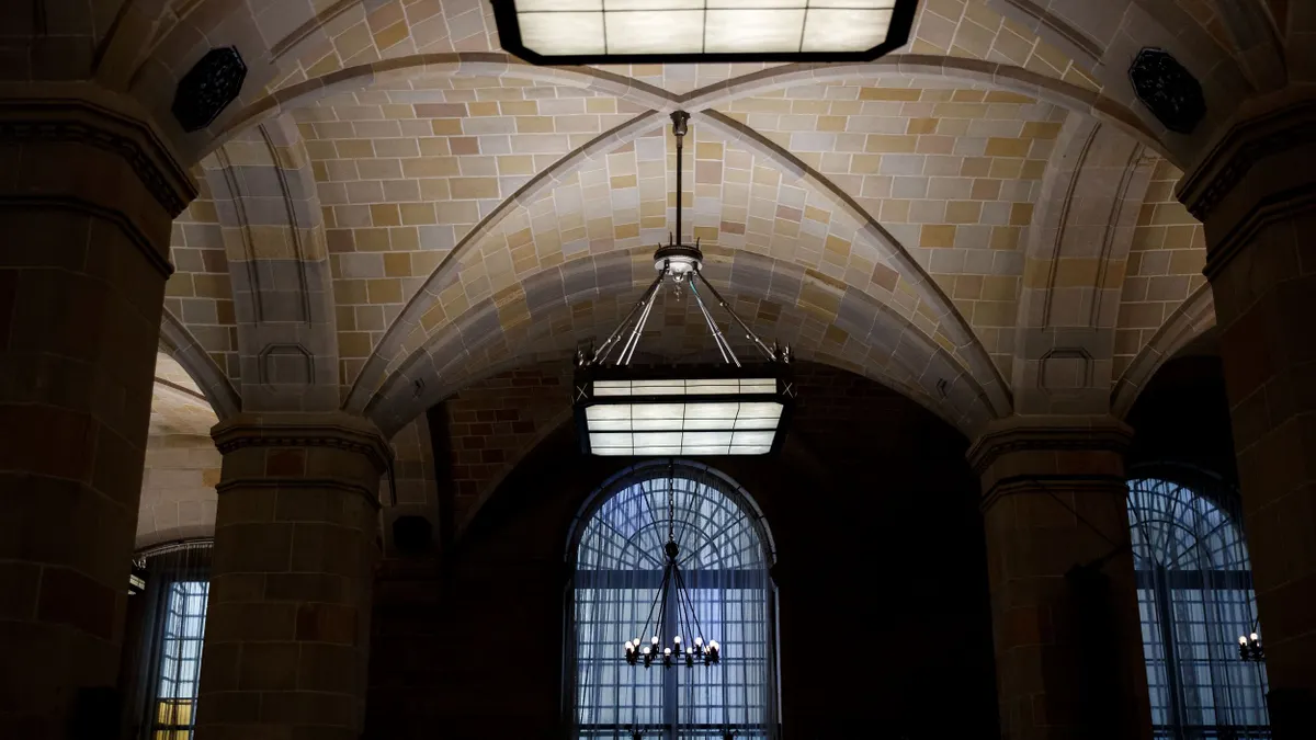An interior view of the Federal Reserve Bank of New York.