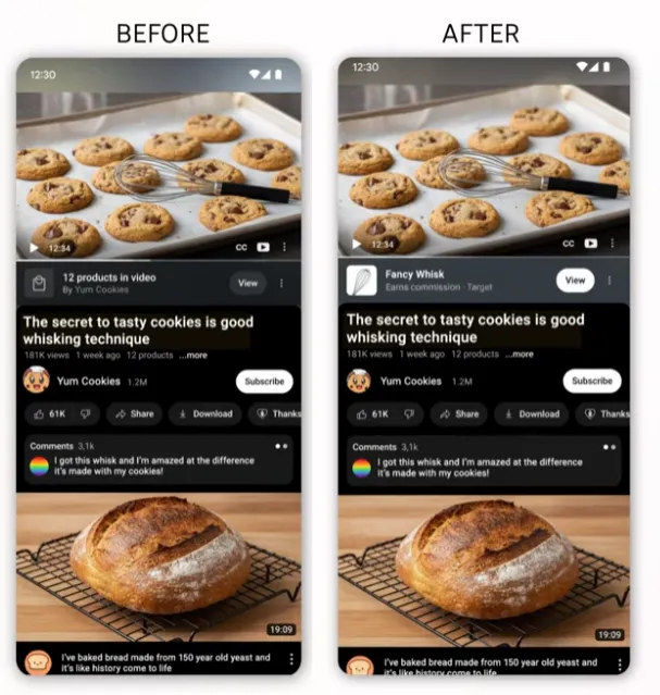 YouTube product timestamps