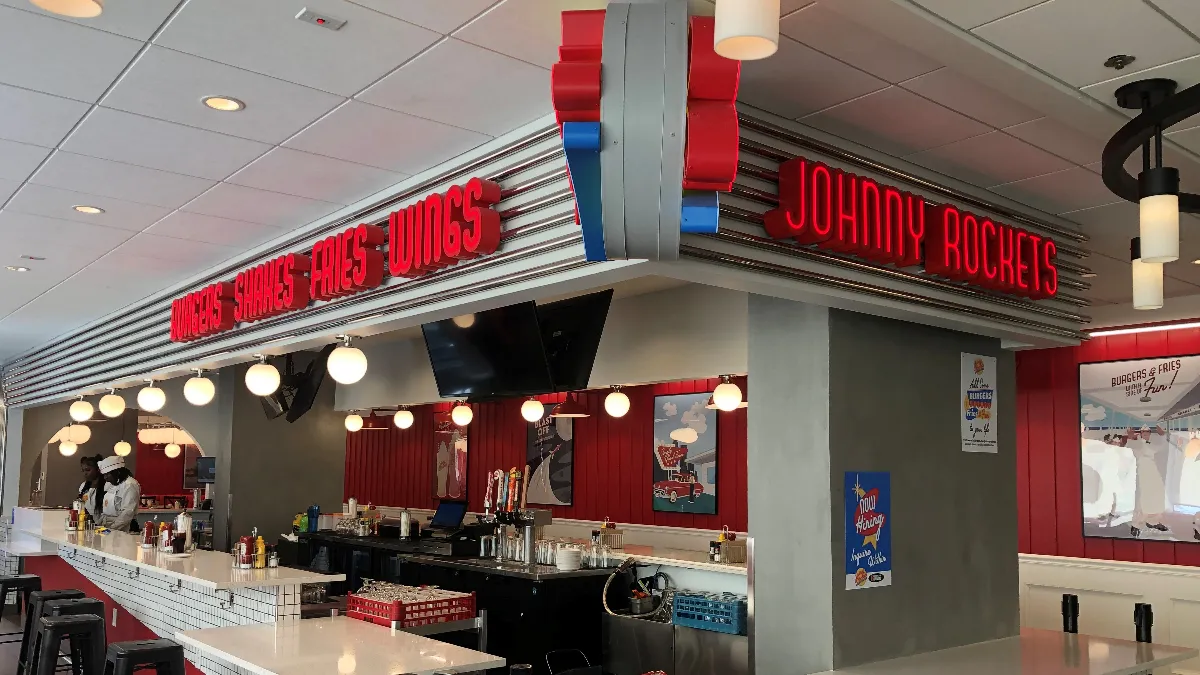 An image of a Johnny Rockets counter.