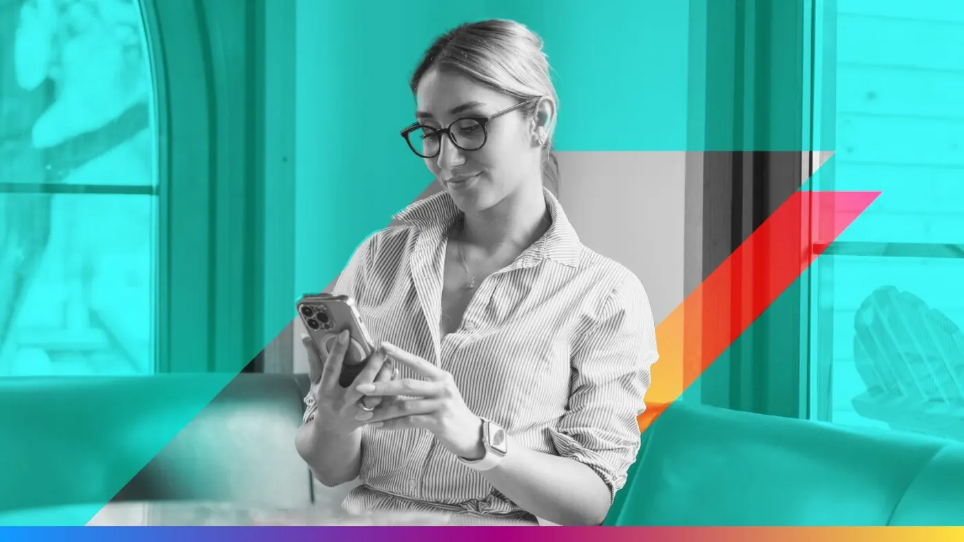 Women with phone in her hand.