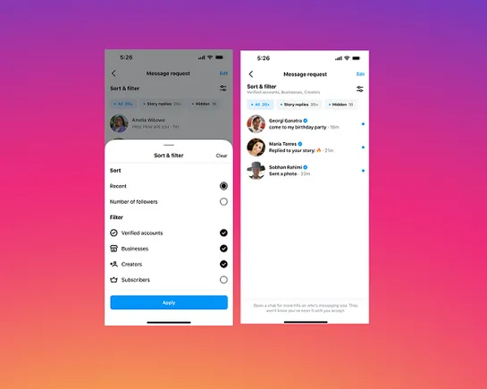 Instagram Adds DM Filters to Assist Creators