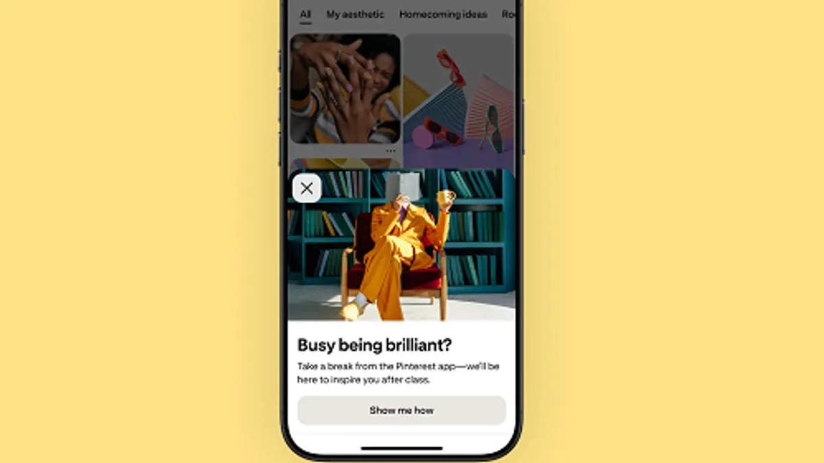 Pinterest teen usage warning