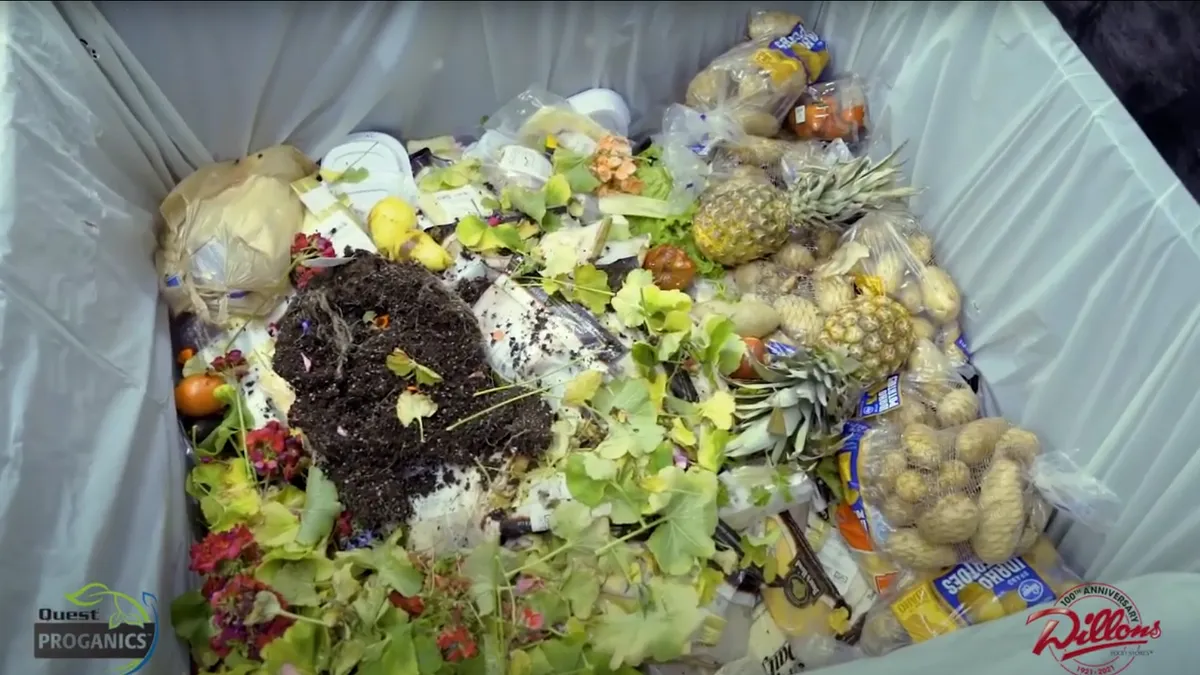 Food waste in bin