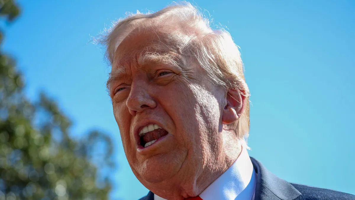 President Donald Trump speaks to reporters at the White House on Oct. 5, 2025, in Washington, D.C.