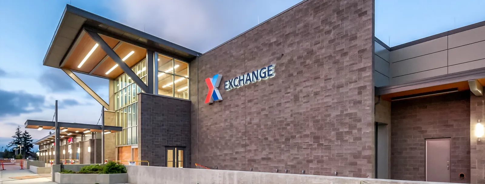 The exterior entrance of an AAFES military exchange retail store