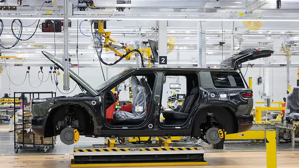 Rivian R2 SUV on the assembly line