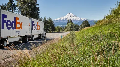 FedEx Freight mountains truck