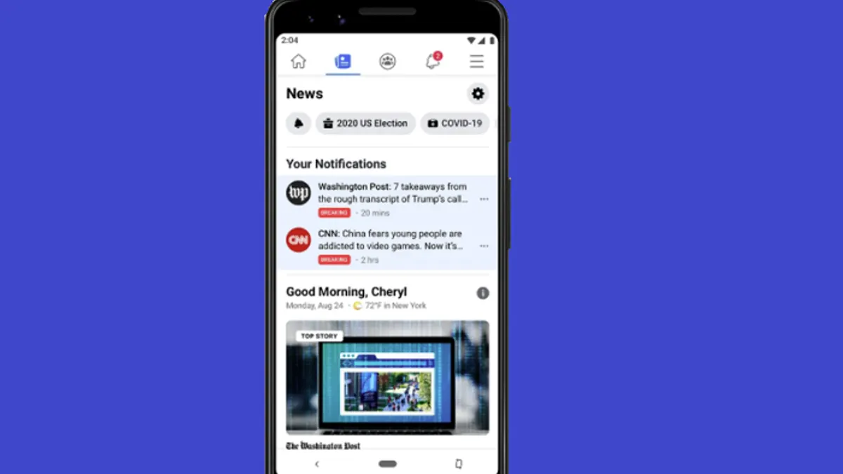 Facebook News update