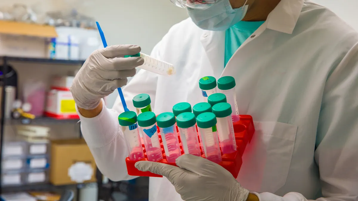 A technician with Shiru works on making and testing plant-based ingredients.
