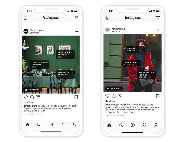 Instagram ads with product tags