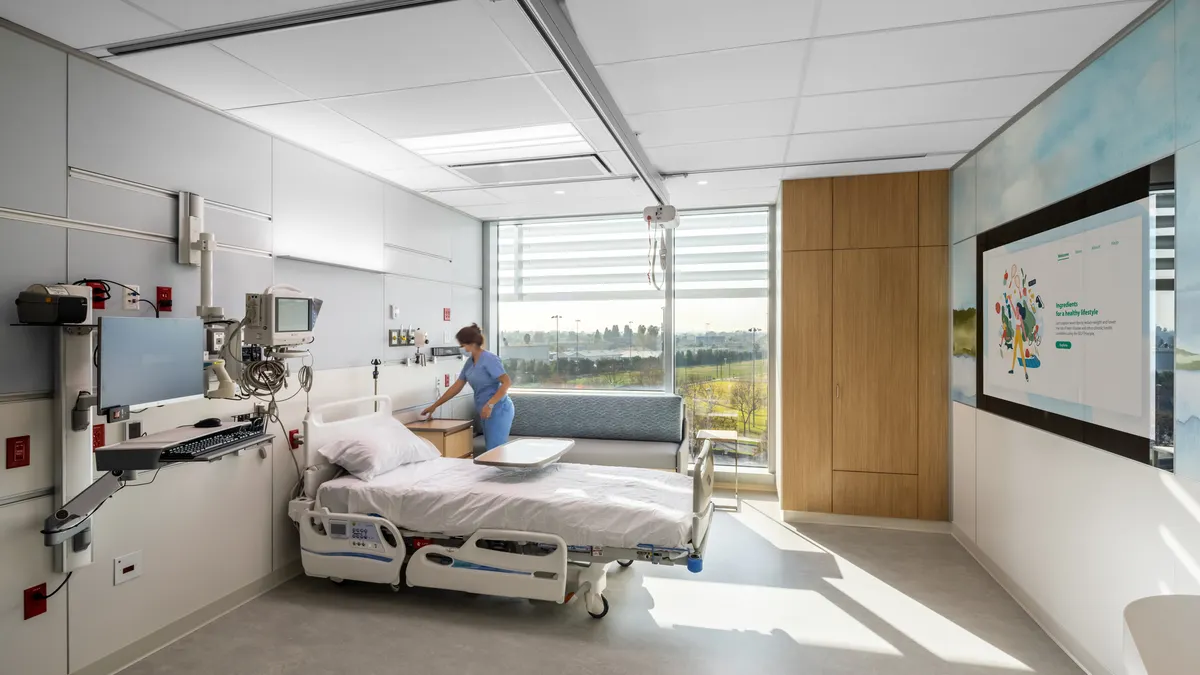 Modern tech designed hospital room.