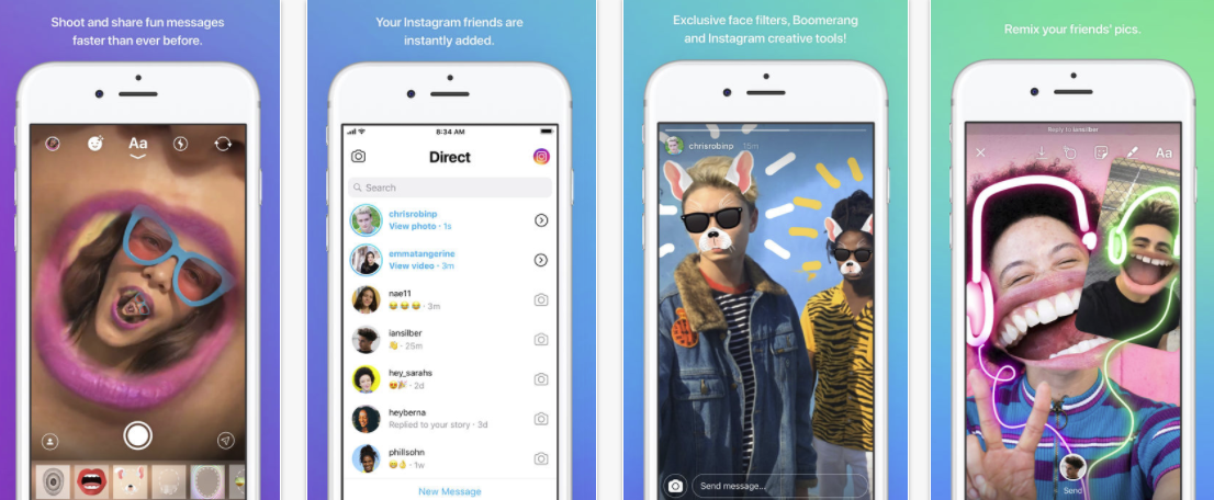 Instagram Direct screenshots