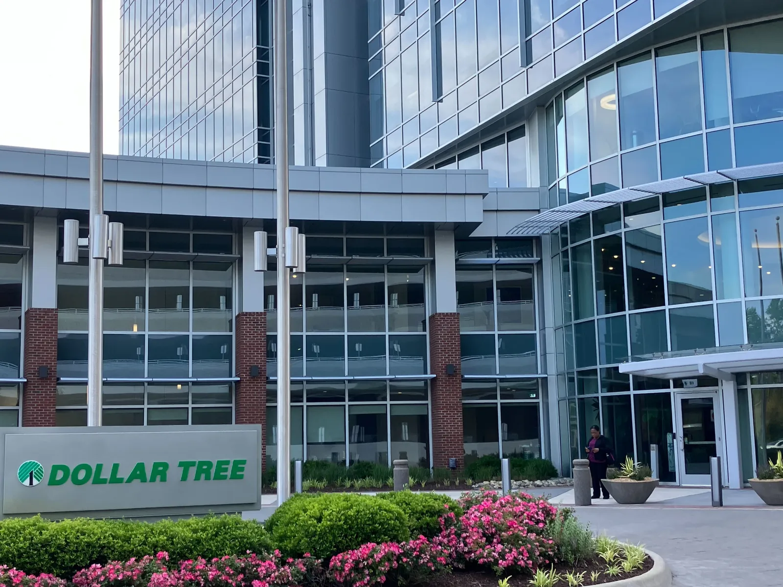 Dollar Tree&#x27;s corporate logo and signage is shown at the organization&#x27;s corporate headquarters.