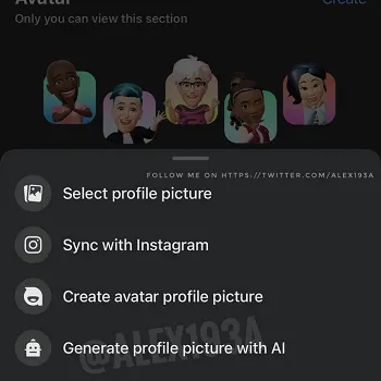 Meta AI profile
